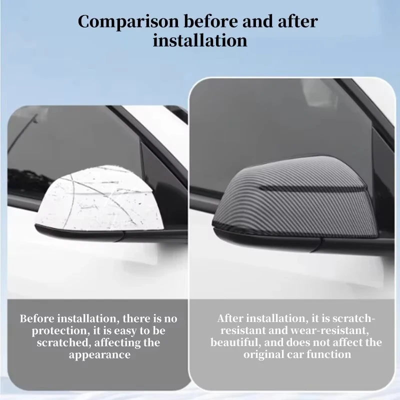 Carbon Fiber Side Mirror Covers - Tesla Model Y Juniper 2025 ABS Rearview Mirror Exterior Accessories