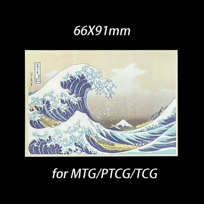 60PCS Multi-Size Trading Card Sleeves – Surfing Pattern Cartoon Card Protectors for MTG, PKM & YGO