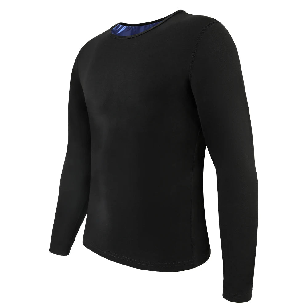 Men’s Sauna Sweat Shirt – Long Sleeve Compression Body Shaper Top for Weight Loss Workout & Sports