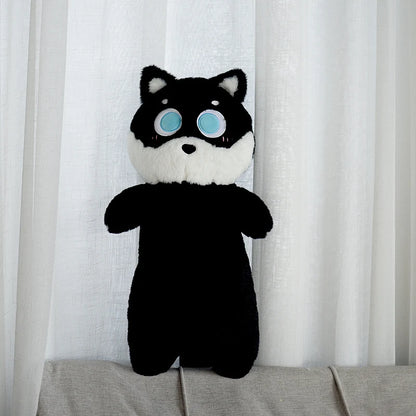 Kawaii Siamese Cat Plush Toy – Long Oblong Orange & Black Kitten Nap Pillow for Kids, Bed Decor & Hug Cushion