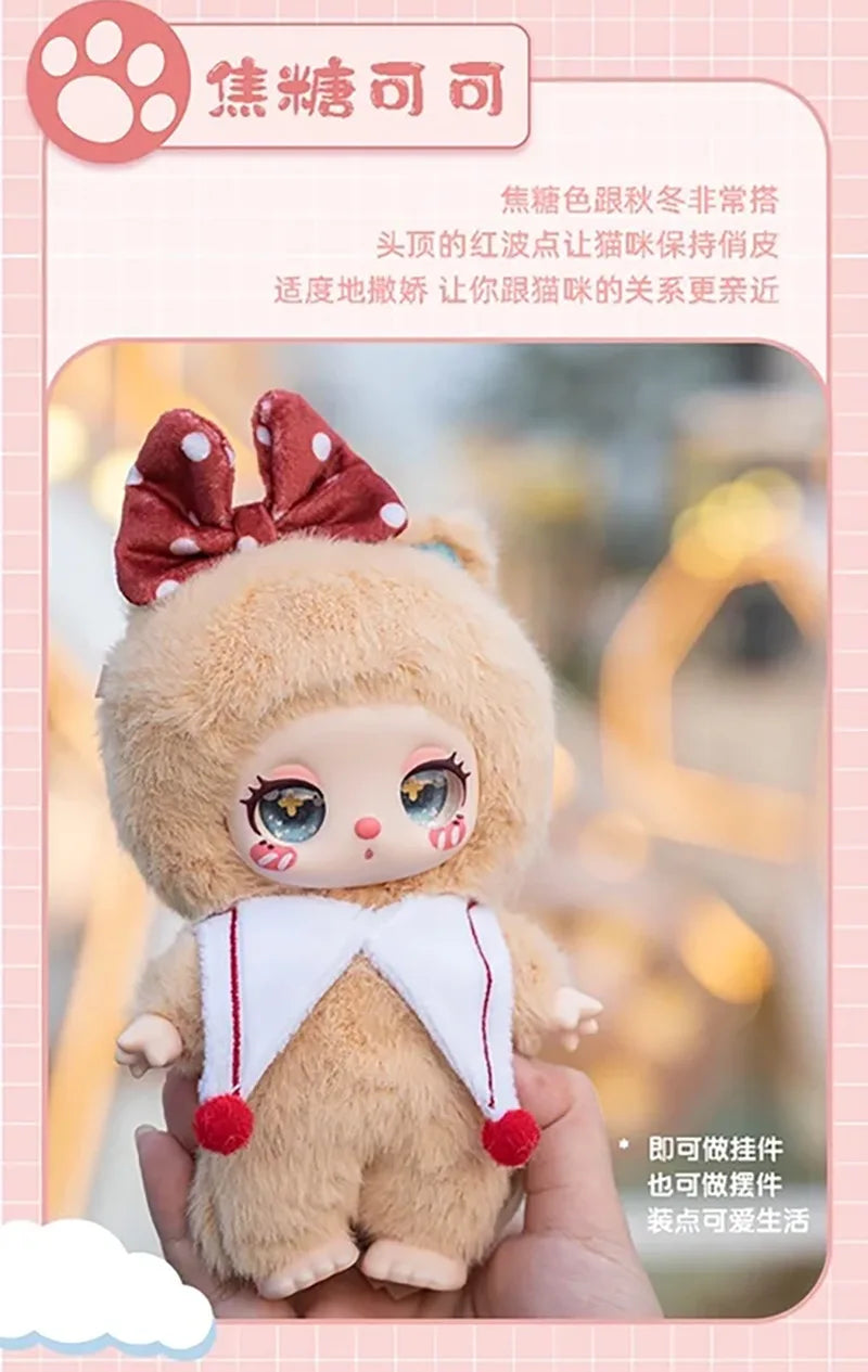 Liila Lucky Cat V3 Series Blind Box Toy – Plush Vinyl Pendant Doll, Kawaii Anime Figure Handbag Charm for Girls Gift