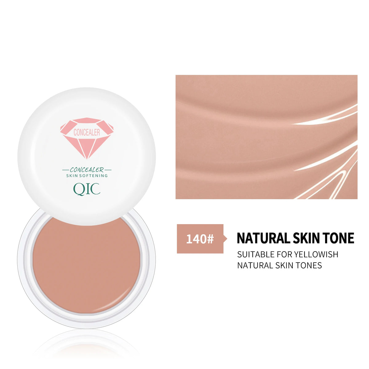 QIC Waterproof Concealer Cream - Sweatproof Full Coverage Tattoo Cover Foundation for All Skin Types