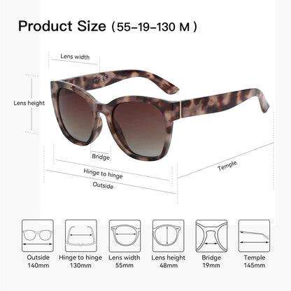 ZENOTTIC Women’s Cat Eye Polarized Sunglasses – Oversized Retro UV400 Designer Shades