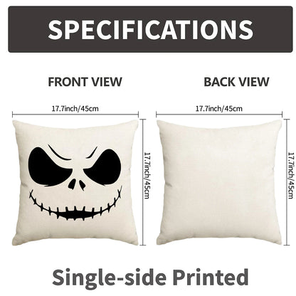 Halloween Pillow Covers — 1pc/4pcs Horror Expression Cushion Covers for Sofa & Home Decor