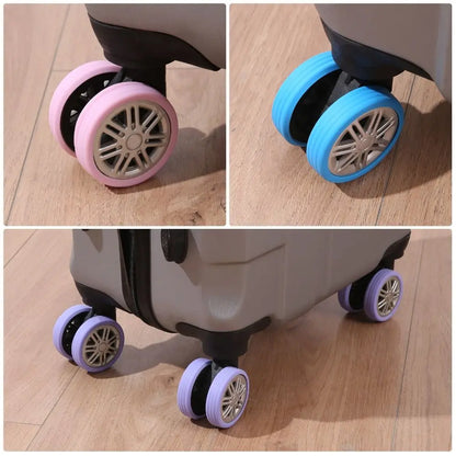 4/8PCS Travel Luggage Wheel Protectors — Noise-Reducing Caster Covers for Suitcase Trolley Boxes