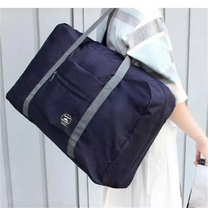 Multifunctional Folding Travel Bag: Red/Navy/Green Single Shoulder Hand Luggage with Large Capacity - Waterproof Storage