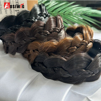 Synthetic Fishbone Braided Headband – Bohemian Plaited Hairpiece for Women Hairstyling