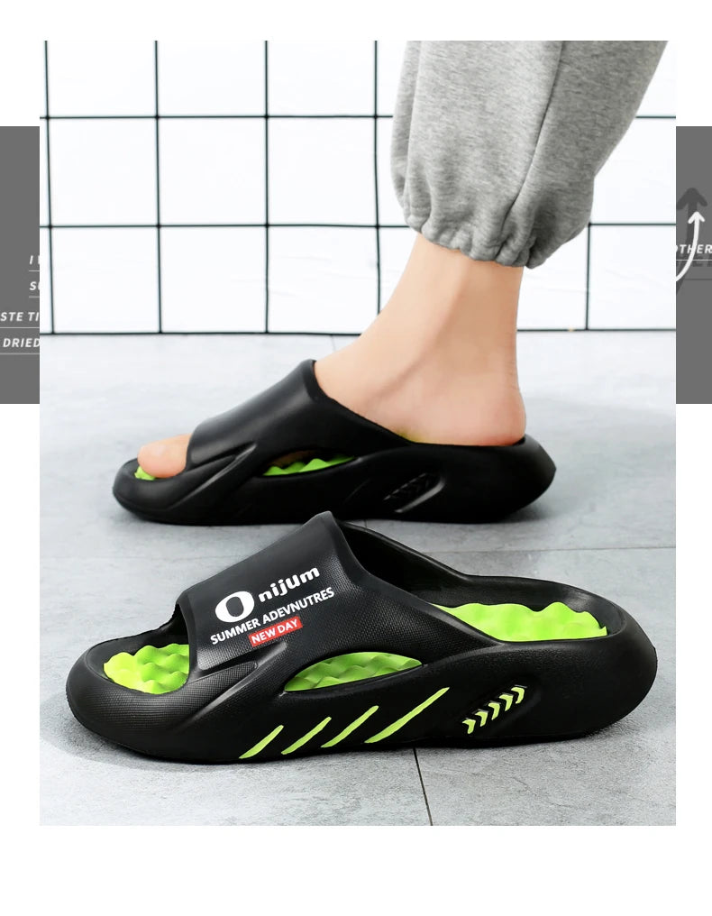 2024 Men’s Massage Slippers – Comfortable Indoor/Outdoor Slides & Beach Sandals, Sizes 38-47