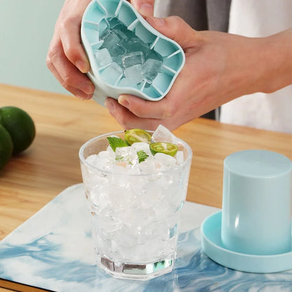 Mini Silicone Ice Cube Mold – Round Ice Bucket & DIY Ice Storage Box for Refrigerator, Creative Barware Tool