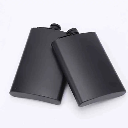 304 SS Portable Hip Flask – Black Whiskey, Vodka, Wine Bottle (6-12oz), Outdoor Bar Party Drinking Utensil