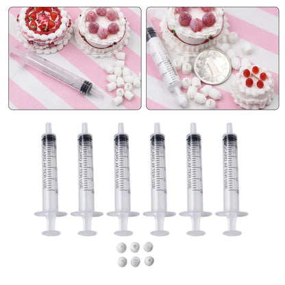 6pcs Mini Cake Dessert Food Nozzles Set - Press Clay Nozzles, Sharpener, Milk Cream Tools for Mini Clay Creations