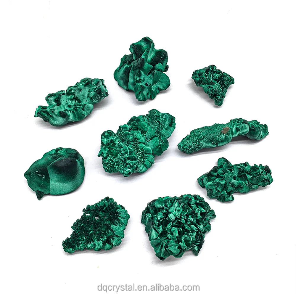 Natural Green Malachite Raw Crystal — Rough Stone Cube Mineral Specimen for Collecting & Home Garden Décor