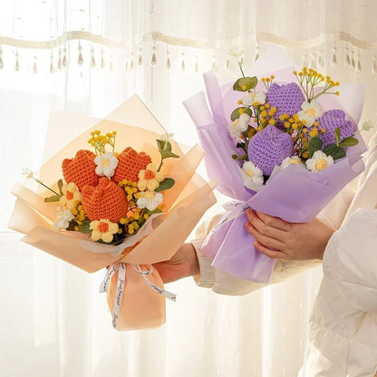 Elevate Your Occasions with Handmade Crochet Flowers Bouquet - Perfect for New Year, Graduation, Valentine's Day and Wedding Decor 꽃다발