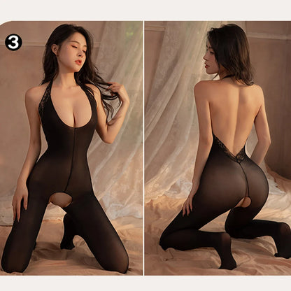 High Waist Mesh Pantyhose – Sexy Fishnet Lingerie Bodysuit with Stretch Open Crotch for Erotic & Bondage Wear