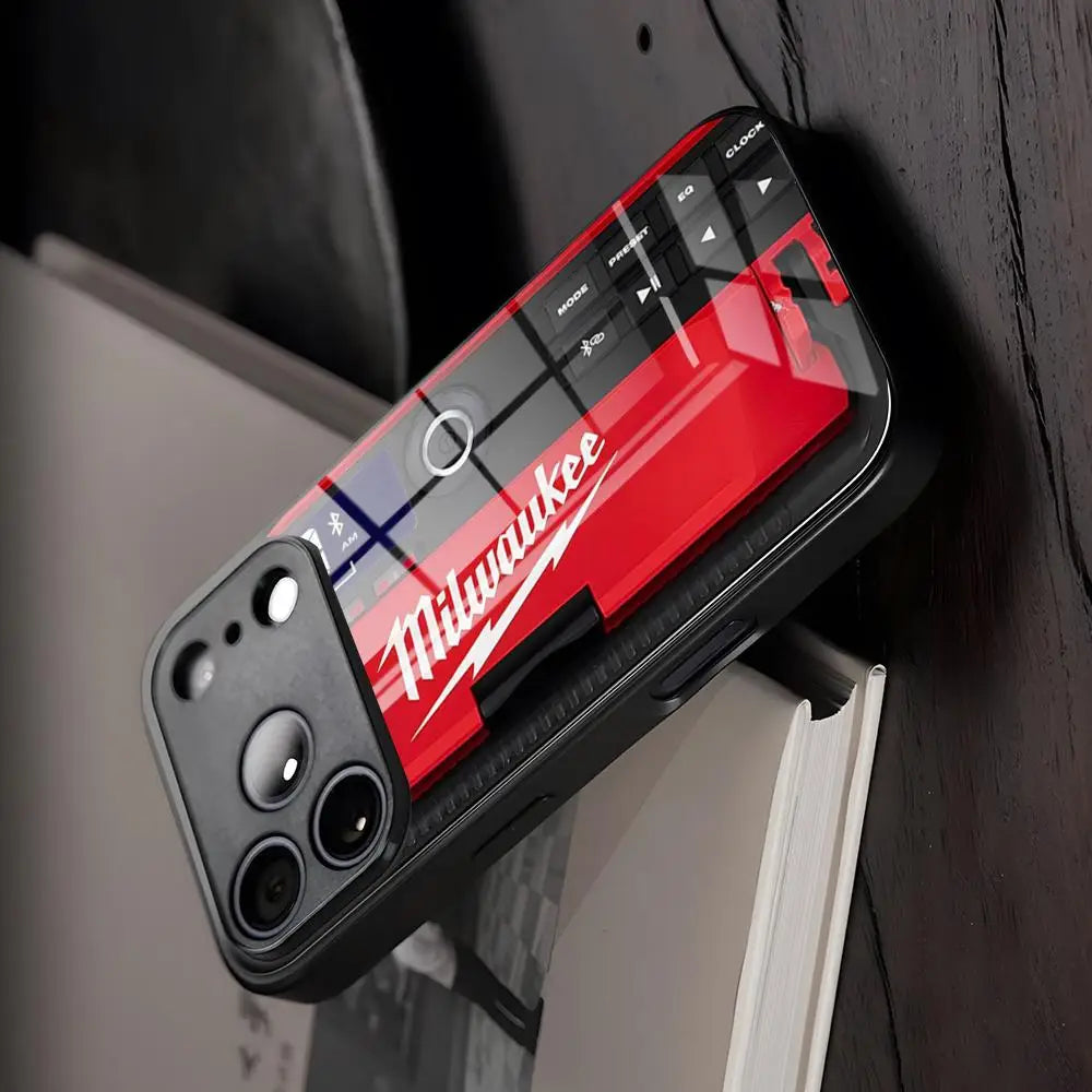 M-Milwaukees Logo Animation Glass Phone Case - Protective Cover for iPhone & Samsung Galaxy Models