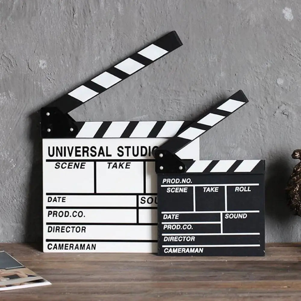Wooden Director Clapperboard – Video Scene Prop for TV, Movie, and Vlog Recording – Stylish Hanging Decoration