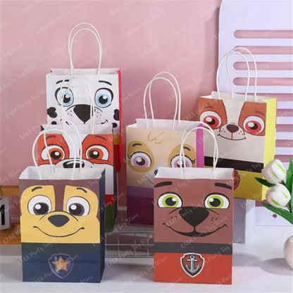 6/12Pcs PAW Patrol Party Gift Bags – Kids Birthday, Halloween & Christmas Candy Paper Bags – Baby Shower & Party Decoration Supplies for Boys & Girls
