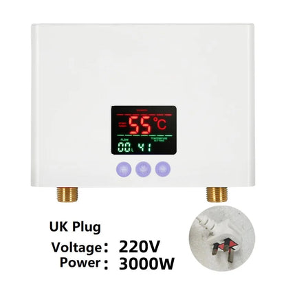 110V/220V Instant Water Heater 3000W/5500W | Wall-Mounted Electric Shower Heater for Bathroom & Kitchen Hot Water