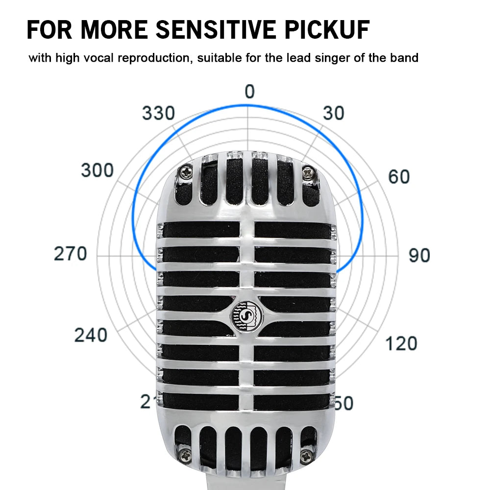 LEUS LAC50-55SH Professional Wired Vintage Microphone – Dynamic Vocal Mic for Live Performance & Karaoke