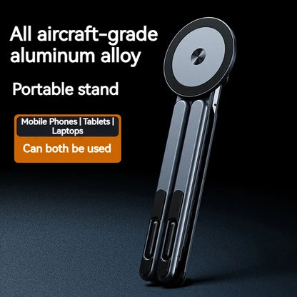 Foldable Magnetic Laptop Stand - Adjustable Aluminum Alloy Holder for Notebooks, Phones, and Tablets with Heat Dissipation