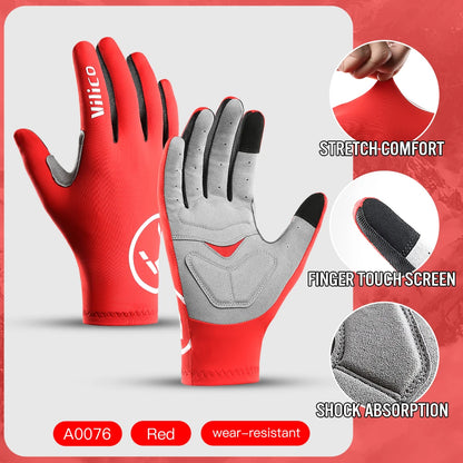 Touch Screen Cycling Gloves – Full & Half Finger Gel MTB Road Bike Gloves for Men & Women, Shock-Absorbing Racing & Sports Bicycle Gloves