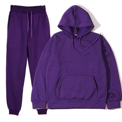 Men's Sports Tracksuit Set - Hoodie and Pants Two-Piece Running Casual Outfit for Men and Women