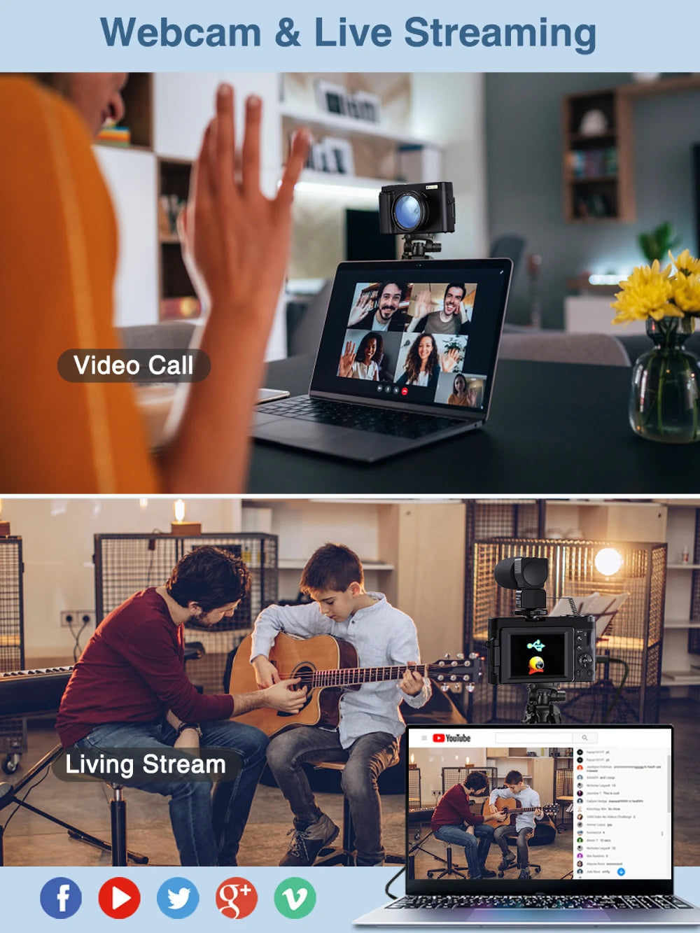 4K Digital Camera – 48MP Photography & Video, Autofocus, Anti-Shake, 3'' 180° Flip Screen with Flash, Compact Vlogging Camera