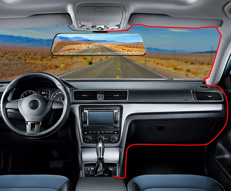 E-ACE 10'' 4G Android Dash Cam – FHD 1080P Dual Lens Rearview Mirror DVR with ADAS & Streaming