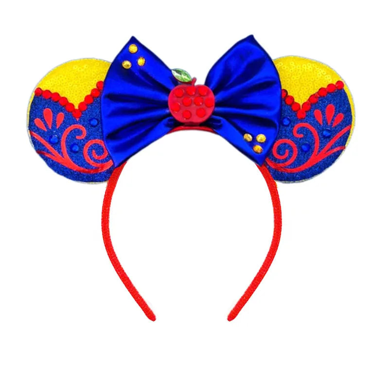 Mickey Mouse Ears Headband with Bow – Sequin Candy Cosplay Costume Party Accessory for Girls & Women, Christmas Gift