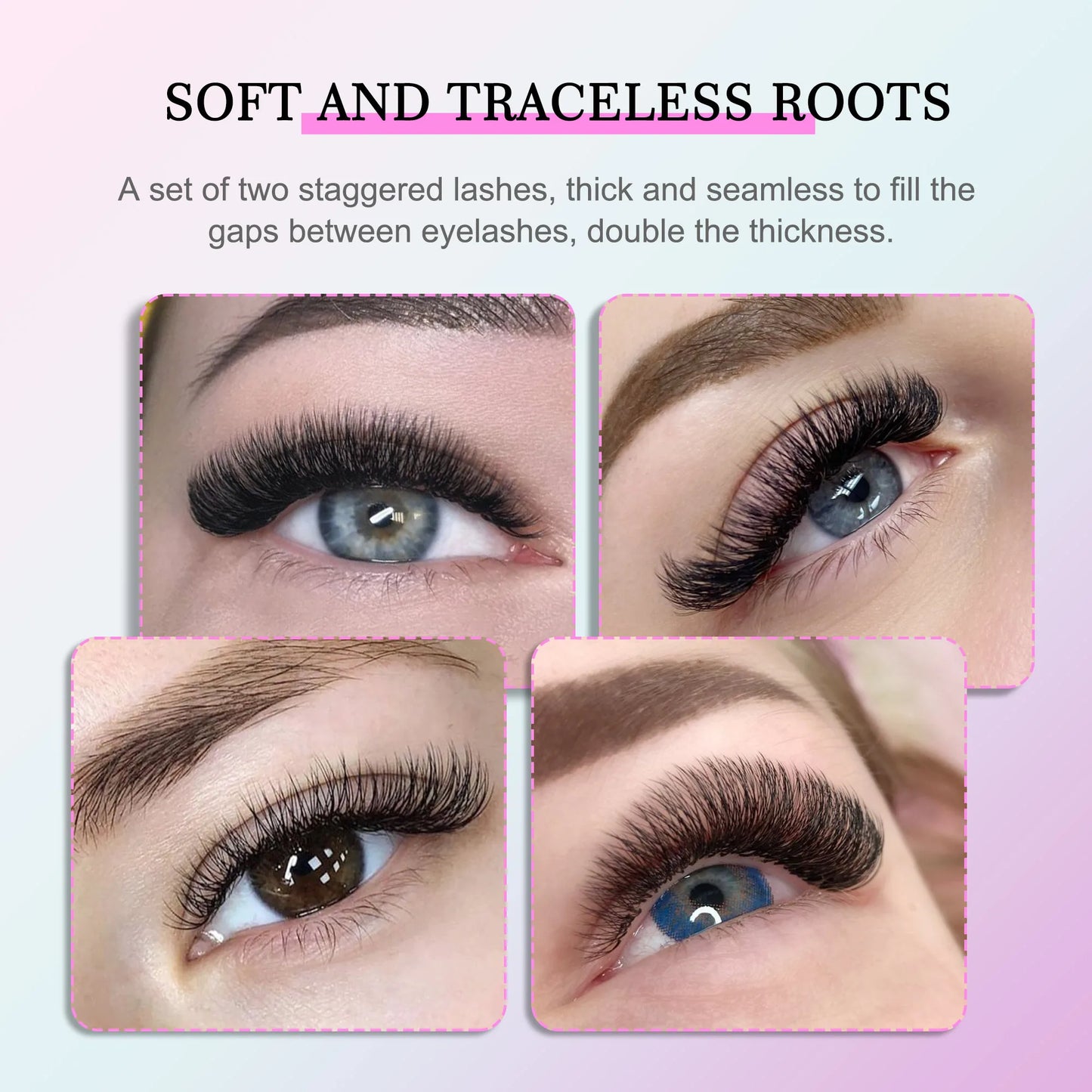 CoMango Faux Mink Eyelashes Extensions – 1D/2D/Y, C/D Curl Natural Russian Volume Soft PBT Lashes