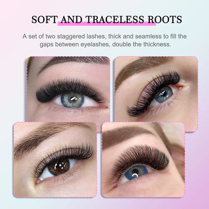 CoMango Faux Mink Eyelashes Extensions – 1D/2D/Y, C/D Curl Natural Russian Volume Soft PBT Lashes