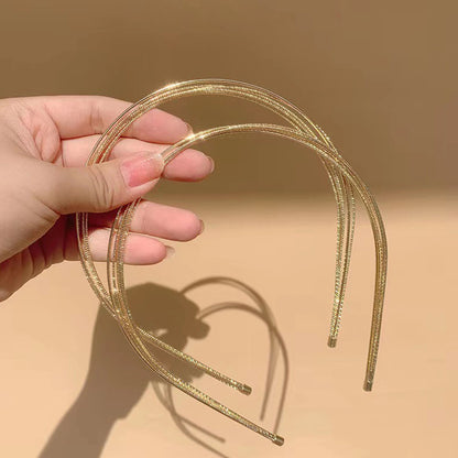 Thin Gold Multilayer Headbands: Women's Alloy Hair Hoop with Double Root Design - Smooth Hair Accessories for a Stylish Look