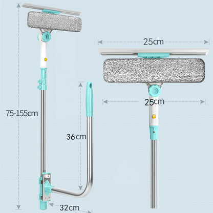 Extendable Window Glass Cleaning Household Tool: Retractable Pole for High Buildings, Dry and Wet Cleaning, Dust Cleaner Brush, Scraper Wiper