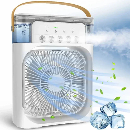 Portable Air Cooler Fan - 3 Speed Mini Humidifier with LED Night Light for Home, Office & Bedroom Cooling