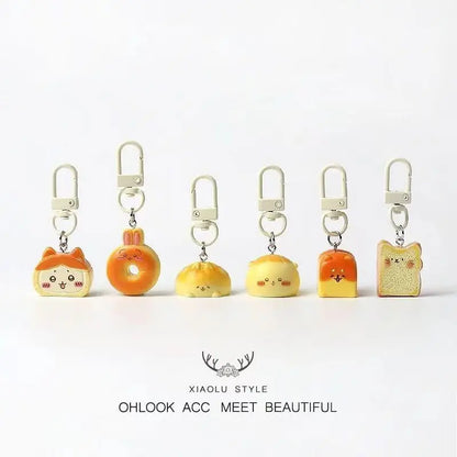 Chikawa Dessert Bread Keychain – Hachiware Usagi Rabbit Cute Foodie Backpack Pendant Accessory