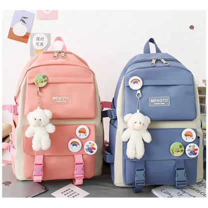 Women Fashion Backpack Set – Waterproof High-Capacity College Laptop School & Travel Bag for Trendy Girls
