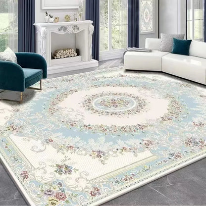 French Retro Persian Crystal Velvet Rug - Non-Slip Large Area Carpet for Living Room, Bedroom & Sofa