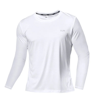 Men's Summer Ice Silk Long Sleeve T-Shirt – Quick Dry, Breathable Sun Protection for Outdoor Running