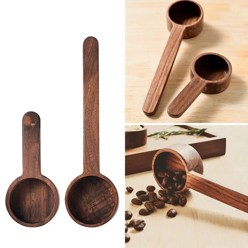 Wooden Measuring Spoon Set for Kitchen – Tea, Coffee, Sugar & Spice Scoops Cooking Tools