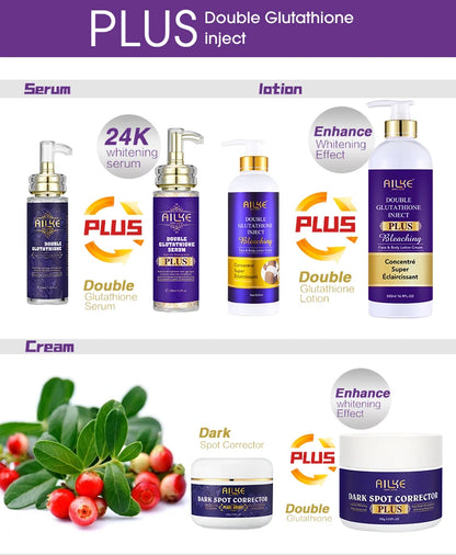 AILKE Glutathione Lightening Body Lotion – Moisturizing & Hydrating for Even Skin Tone and Dark Spot Improvement