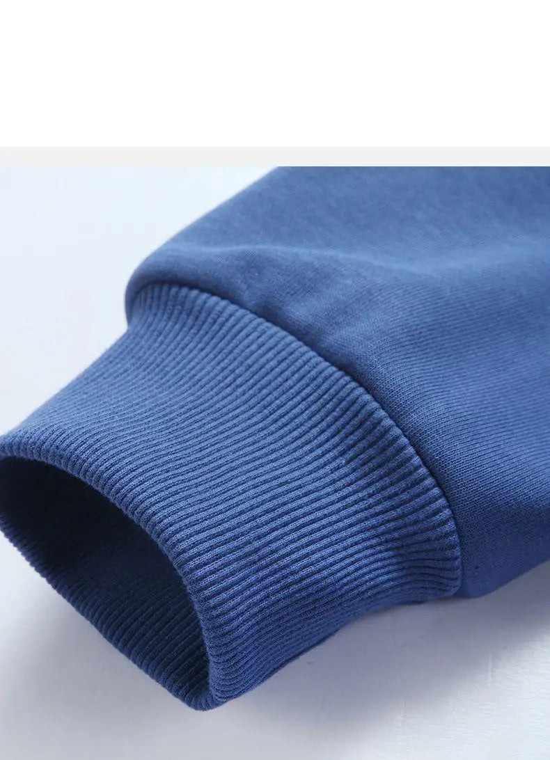 Zipper Hooded Sweatshirt – Autumn Winter Fleece-Lined Cotton Cardigan for Men & Women, Solid Color Y2K Style