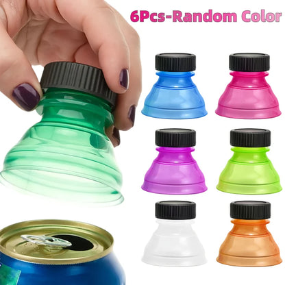6/12PCS Reusable Plastic Airtight Bottle Lids – Can Protector Caps for Beer, Water & Soda, Dust Cover Top Saver