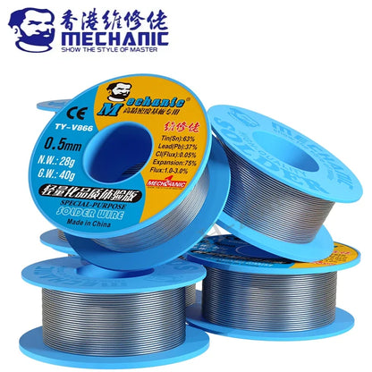MECHANIC TY-V866 Solder Wire - 40g Rosin Core Lead-Free Welding Flux Wire for Electronics Repair