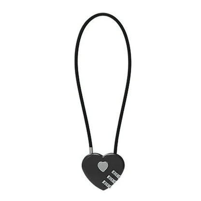 Love-Shaped Heart Code Padlock – Wedding Gift with Password Lock, Long Wire Rope for Trolley Case & Security