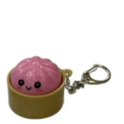 Cute Dumpling LED Keychain – Kawaii Squishy Bao Night Light and Soft Silicone Stress Relief Backpack Charm