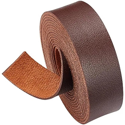 6.6FT Leather Strip 1" Wide — Double-Sided Smooth Leather for DIY Craft Projects