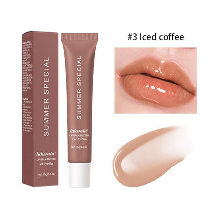 Summer Lip Balm Gloss - Moisturizing Vanilla Mint Scented Transparent Lip Oil Makeup