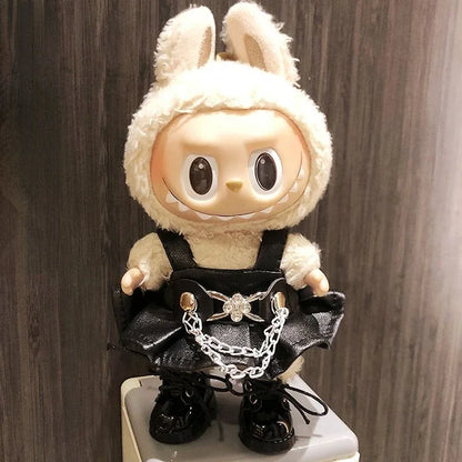 17cm Labubu Idol Dolls Clothes - Kpop EXO DIY Accessories, Cute Mini Plush FEAR Hoodie Se