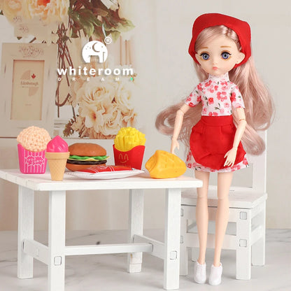 Slim 26cm BJD Doll for Girls – 13 Movable Joints with Princess Outfit, Blue Eyes & Eyelash Accessories