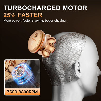 MAXGROOM Head Shaver PRO - Waterproof USB Rechargeable Electric Razor for Bald Men with Floating Blades & Beard Trimmer